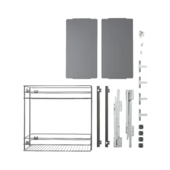 GoodHome Pebre Anthracite Soft Close Runners Pull Out Storage, (H)484mm (W)264mm -Prime Kitchen goodhome pebre anthracite soft close runners pull out storage h 484mm w 264mm3663602480150 07c bq