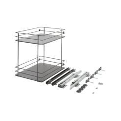 GoodHome Pebre Anthracite Soft Close Runners Pull Out Storage, (H)484mm (W)364mm -Prime Kitchen goodhome pebre anthracite soft close runners pull out storage h 484mm w 364mm3663602480167 01c bq