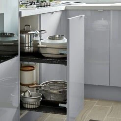 GoodHome Pebre Anthracite Soft Close Runners Pull Out Storage, (H)484mm (W)364mm -Prime Kitchen goodhome pebre anthracite soft close runners pull out storage h 484mm w 364mm3663602480167 05i bq