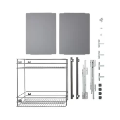 GoodHome Pebre Anthracite Soft Close Runners Pull Out Storage, (H)484mm (W)364mm -Prime Kitchen goodhome pebre anthracite soft close runners pull out storage h 484mm w 364mm3663602480167 07c bq