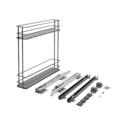 GoodHome Pebre Anthracite Soft Close Runners Pull Out Storage, (H)530mm (W)107mm -Prime Kitchen goodhome pebre anthracite soft close runners pull out storage h 530mm w 107mm3663602480143 01c bq