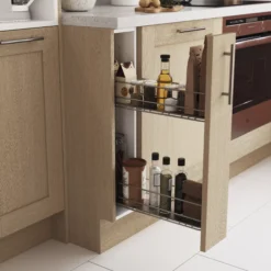 GoodHome Pebre Anthracite Soft Close Runners Pull Out Storage, (H)530mm (W)107mm -Prime Kitchen goodhome pebre anthracite soft close runners pull out storage h 530mm w 107mm3663602480143 04i