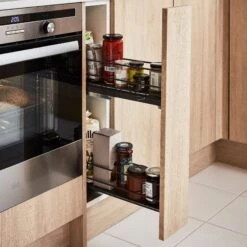 GoodHome Pebre Anthracite Soft Close Runners Pull Out Storage, (H)530mm (W)107mm -Prime Kitchen goodhome pebre anthracite soft close runners pull out storage h 530mm w 107mm3663602480143 31i bq