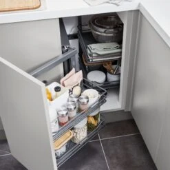 GoodHome Pebre Anthracite Soft-open Right Outward Pull Out Storage, (H)639mm (W)855mm -Prime Kitchen goodhome pebre anthracite soft open right outward pull out storage h 639mm w 855mm3663602480242 04i bq