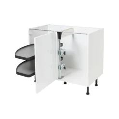 GoodHome Pebre Soft-close LH Corner Cabinet Pull-out Storage -Prime Kitchen goodhome pebre soft close lh corner cabinet pull out storage3663602480211 21c bq