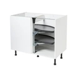 GoodHome Pebre Soft-close LH Corner Cabinet Pull-out Storage -Prime Kitchen goodhome pebre soft close lh corner cabinet pull out storage3663602480211 22c bq