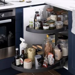 GoodHome Pebre Soft-close RH Corner Cabinet Pull-out Storage -Prime Kitchen goodhome pebre soft close rh corner cabinet pull out storage3663602480204 02i bq