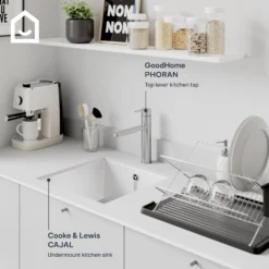 GoodHome Phoran Stainless Steel Effect Kitchen Top Lever Tap 20 GoodHome Phoran Stainless Steel Effect Kitchen Top Lever Tap -Prime Kitchen goodhome phoran stainless steel effect kitchen top lever tap5059340452715 45c EN