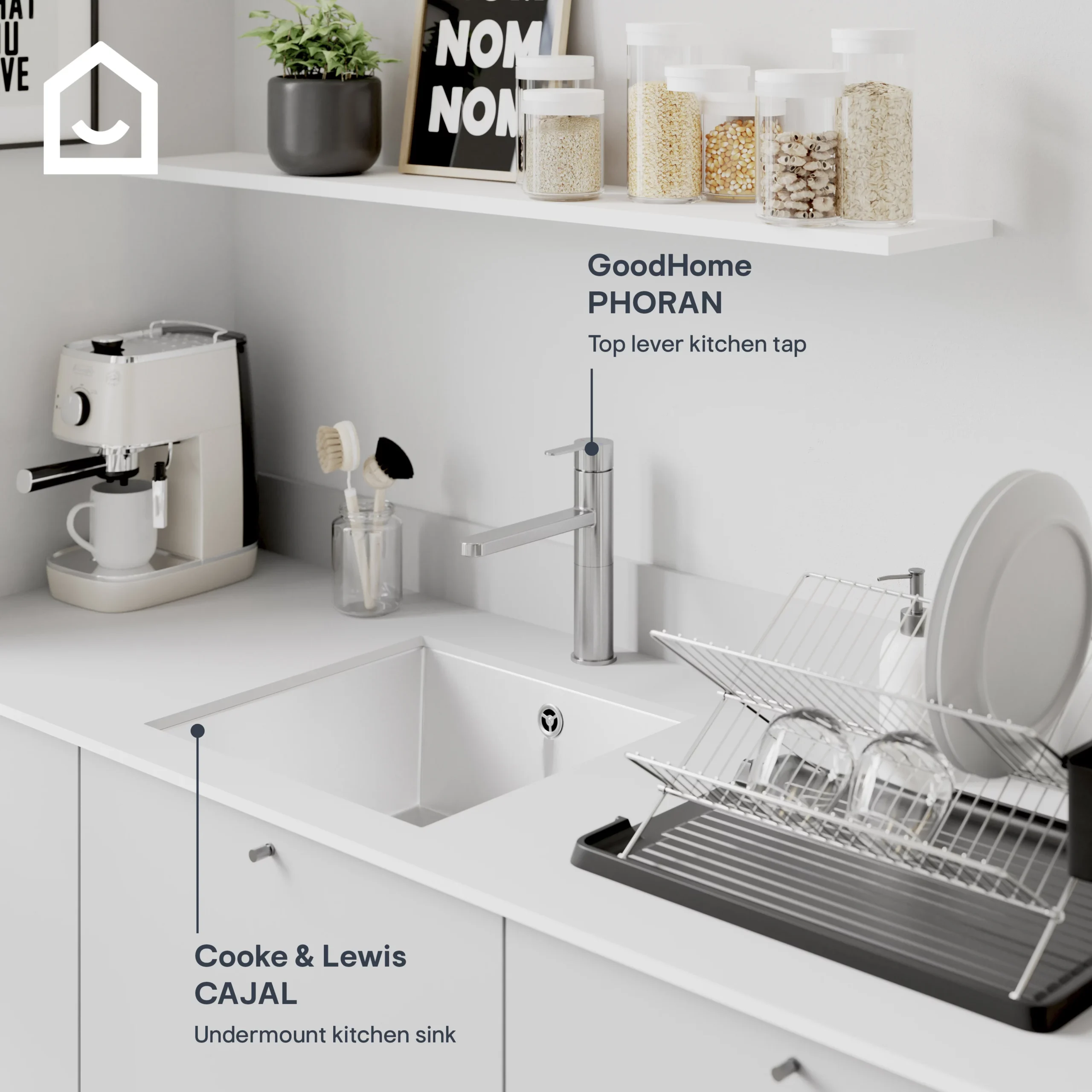 GoodHome Phoran Stainless Steel Effect Kitchen Top Lever Tap 7 GoodHome Phoran Stainless Steel Effect Kitchen Top Lever Tap - Image 5