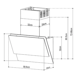 GoodHome PlasmaSense GHAG60PLAS Black Steel & Glass Angled Cooker Hood (W)59.8cm - Black -Prime Kitchen goodhome plasmasense ghag60plas black steel glass angled cooker hood w 59 8cm black5059340445892 01t