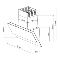 GoodHome PlasmaSense GHAG90PLAS Black Steel & Glass Angled Cooker Hood (W)89.8cm - Black -Prime Kitchen goodhome plasmasense ghag90plas black steel glass angled cooker hood w 89 8cm black5059340445885 01t