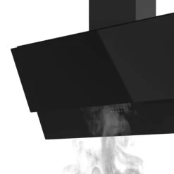GoodHome PlasmaSense GHAG90PLAS Black Steel & Glass Angled Cooker Hood (W)89.8cm - Black -Prime Kitchen goodhome plasmasense ghag90plas black steel glass angled cooker hood w 89 8cm black5059340445885 06c