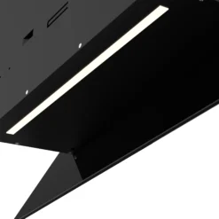 GoodHome PlasmaSense GHAG90PLAS Black Steel & Glass Angled Cooker Hood (W)89.8cm - Black -Prime Kitchen goodhome plasmasense ghag90plas black steel glass angled cooker hood w 89 8cm black5059340445885 38c
