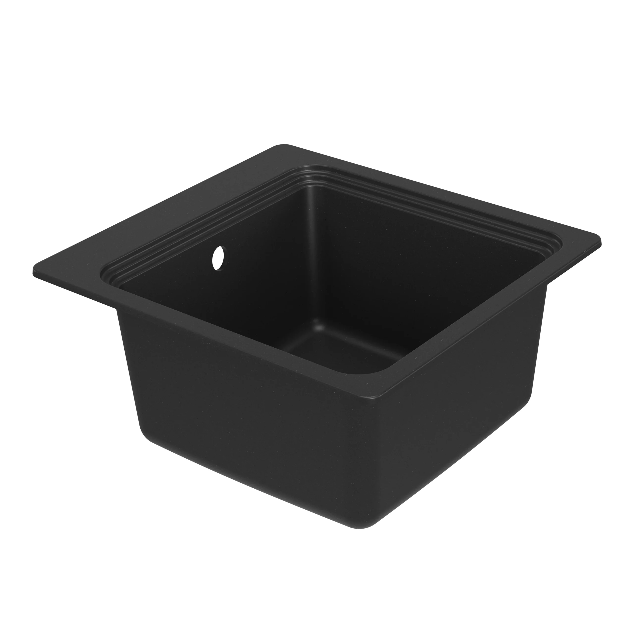 GoodHome Romesco Black Composite Quartz 1 Bowl Kitchen Sink (W)515mm X (L)562mm 6 GoodHome Romesco Black Composite Quartz 1 Bowl Kitchen Sink (W)515mm X (L)562mm - Image 4