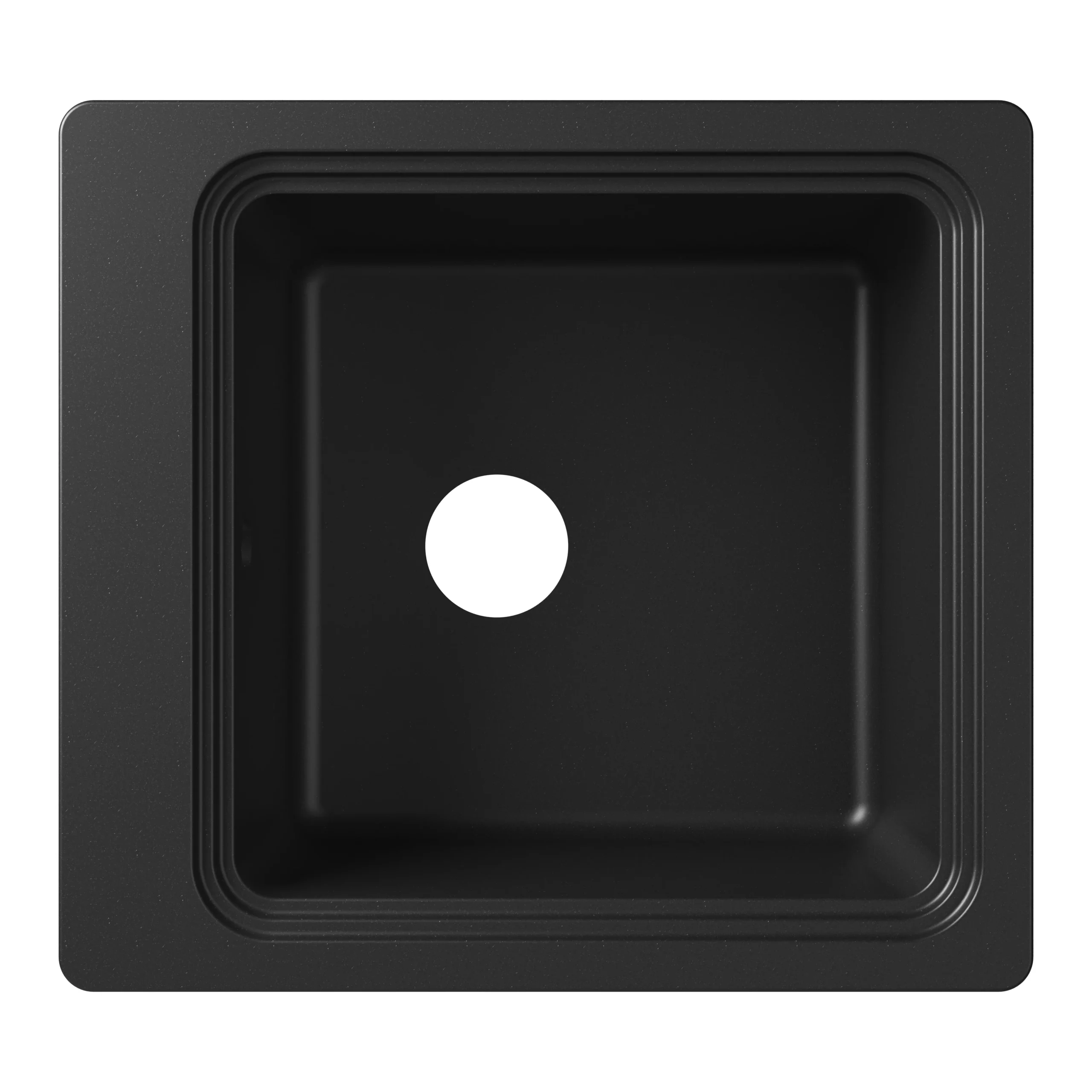 GoodHome Romesco Black Composite Quartz 1 Bowl Kitchen Sink (W)515mm X (L)562mm 7 GoodHome Romesco Black Composite Quartz 1 Bowl Kitchen Sink (W)515mm X (L)562mm - Image 5