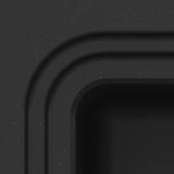 GoodHome Romesco Black Composite Quartz 1 Bowl Sink & Drainer (W)515mm X (L)772mm -Prime Kitchen goodhome romesco black composite quartz 1 bowl sink drainer w 515mm x l 772mm5059340458748 36c 1