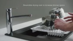 GoodHome Romesco Black Composite Quartz 1 Bowl Sink & Drainer (W)516mm X (L)773mm -Prime Kitchen goodhome romesco black composite quartz 1 bowl sink drainer w 516mm x l 773mm3663602791935 kfg en bq