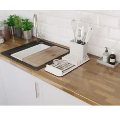 GoodHome Romesco Black Quartz Composite Rectangular 1 Bowl Composite Sink (W)511mm -Prime Kitchen goodhome romesco black quartz composite rectangular 1 bowl composite sink w 511mm3663602791966 08bq