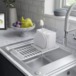 GoodHome Romesco Brushed Stainless Steel 2 Bowl Kitchen Sink With Compact Drainer (W)510mm X (L)1050mm -Prime Kitchen goodhome romesco brushed stainless steel 2 bowl kitchen sink with compact drainer w 510mm x l 1050mm5059340458489 06i