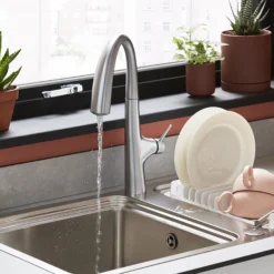 GoodHome Romesco Inox Stainless Steel 1 Bowl Sink & Drainer 511mm X 770mm -Prime Kitchen goodhome romesco inox stainless steel 1 bowl sink drainer 511mm x 770mm3663602481898 05i 1