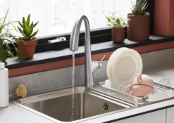 GoodHome Romesco Inox Stainless Steel 1 Bowl Sink & Drainer 511mm X 770mm -Prime Kitchen goodhome romesco inox stainless steel 1 bowl sink drainer 511mm x 770mm3663602481898 22i 1