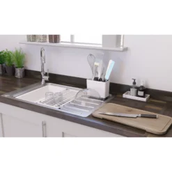 GoodHome Romesco Inox Stainless Steel 1 Bowl Sink & Drainer 511mm X 770mm -Prime Kitchen goodhome romesco inox stainless steel 1 bowl sink drainer 511mm x 770mm3663602791942 05bq 1