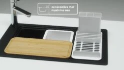 GoodHome Romesco Inox Stainless Steel 1 Bowl Sink & Drainer 511mm X 770mm -Prime Kitchen goodhome romesco inox stainless steel 1 bowl sink drainer 511mm x 770mm3663602791942 LCL EN BQ 1