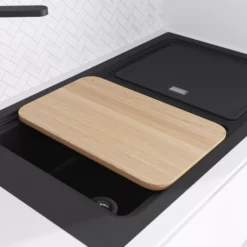 GoodHome Romesco Linea Black Granite 1 Bowl Sink & Drainer (W)515mm X (L)880mm -Prime Kitchen goodhome romesco linea black granite 1 bowl sink drainer w 515mm x l 880mm5059340458533 04i