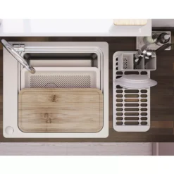 GoodHome Romesco Stainless Steel Rectangular 1 Bowl Sink (W)511mm -Prime Kitchen goodhome romesco stainless steel rectangular 1 bowl sink w 511mm3663602791935 02bq