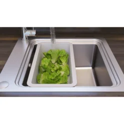 GoodHome Romesco Stainless Steel Rectangular 1 Bowl Sink (W)511mm -Prime Kitchen goodhome romesco stainless steel rectangular 1 bowl sink w 511mm3663602791935 05bq