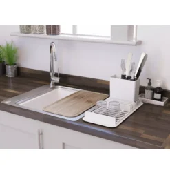 GoodHome Romesco Stainless Steel Rectangular 1 Bowl Sink (W)511mm -Prime Kitchen goodhome romesco stainless steel rectangular 1 bowl sink w 511mm3663602791935 07bq