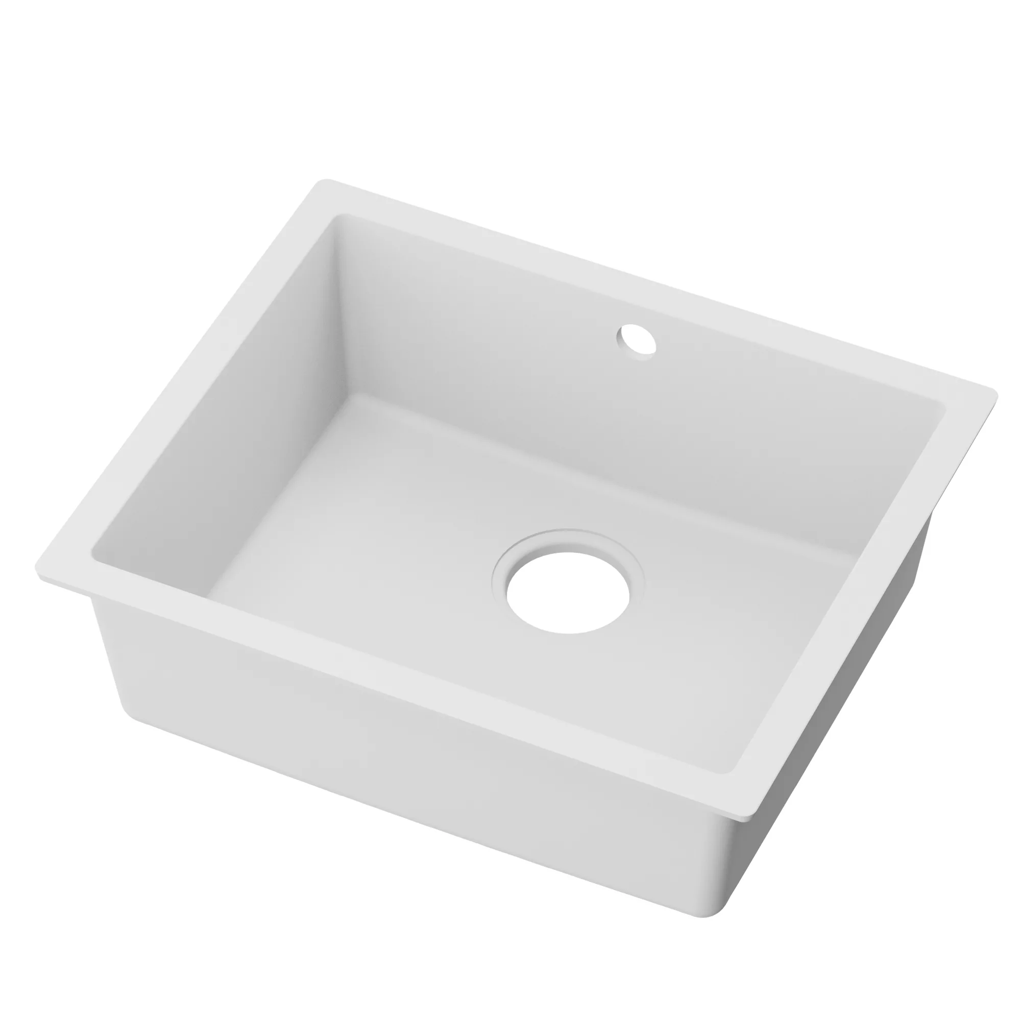 GoodHome Sorrel White Composite Quartz 1 Bowl Kitchen Sink (W)550mm X (L)460mm 4 GoodHome Sorrel White Composite Quartz 1 Bowl Kitchen Sink (W)550mm X (L)460mm - Image 2