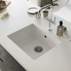 GoodHome Sorrel White Composite Quartz 1 Bowl Kitchen Sink (W)550mm X (L)460mm 17 GoodHome Sorrel White Composite Quartz 1 Bowl Kitchen Sink (W)550mm X (L)460mm -Prime Kitchen goodhome sorrel white composite quartz 1 bowl kitchen sink w 550mm x l 460mm5059340458427 02i