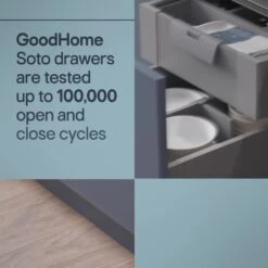 GoodHome Soto Soft-close Drawer Box (W)1000mm -Prime Kitchen goodhome soto soft close drawer box w 1000mm3663602479161 kfg EN BQ
