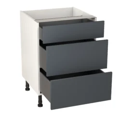 GoodHome Stevia Gloss Anthracite Slab Base Kitchen Cabinet (W)600mm (H)720mm -Prime Kitchen goodhome stevia gloss anthracite slab base kitchen cabinet w 600mm h 720mm5059340702513 21c bq