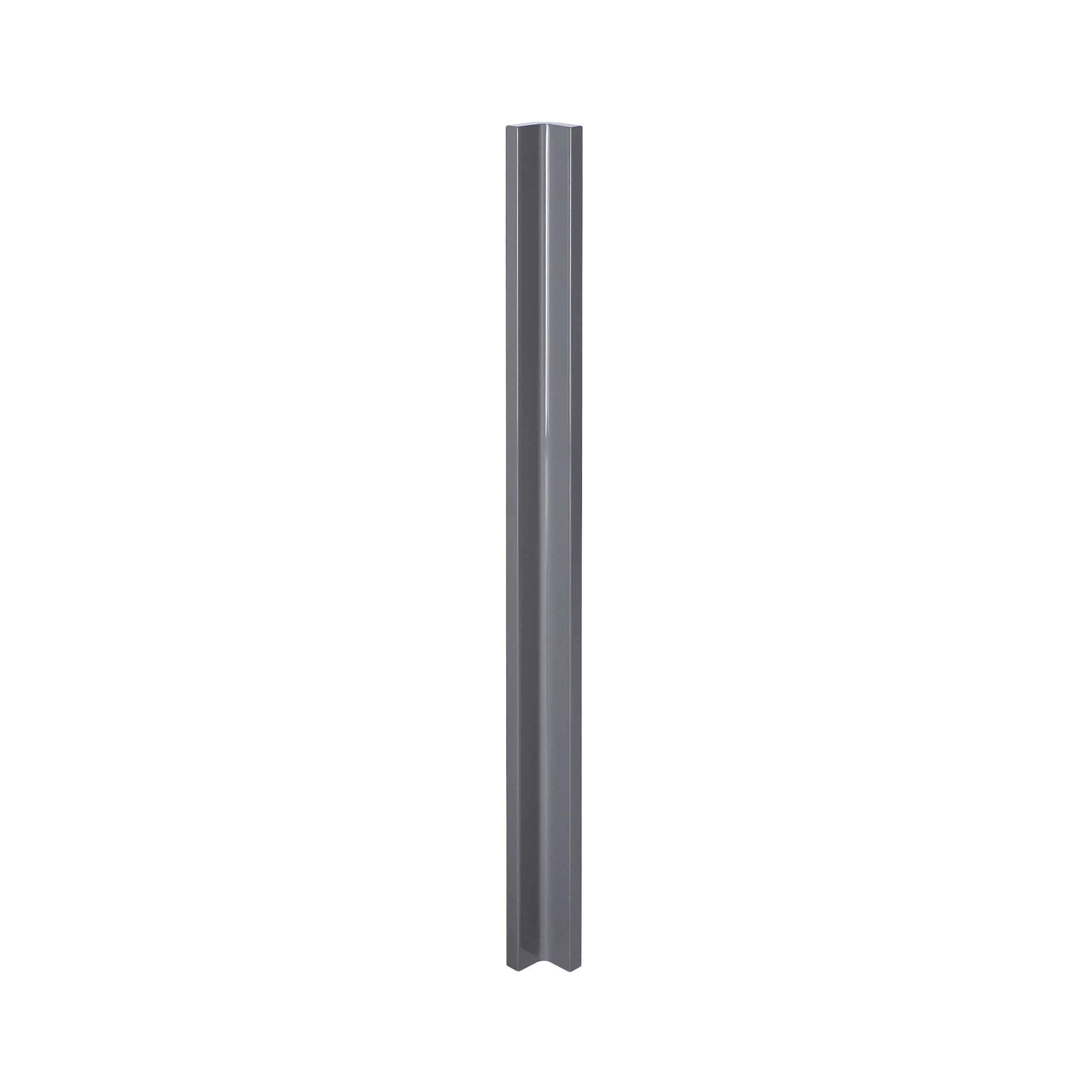 GoodHome Stevia Gloss Anthracite Slab Tall Wall Corner Post, (W)59mm (H)895mm 3 GoodHome Stevia Gloss Anthracite Slab Tall Wall Corner Post, (W)59mm (H)895mm