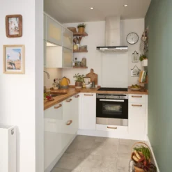 GoodHome Stevia Gloss White Slab Drawer Front, Bridging Door & Bi Fold Door, (W)600mm (H)356mm (T)18mm -Prime Kitchen goodhome stevia gloss white slab drawer front bridging door bi fold door w 600mm h 356mm t 18mm3663602647225 51i