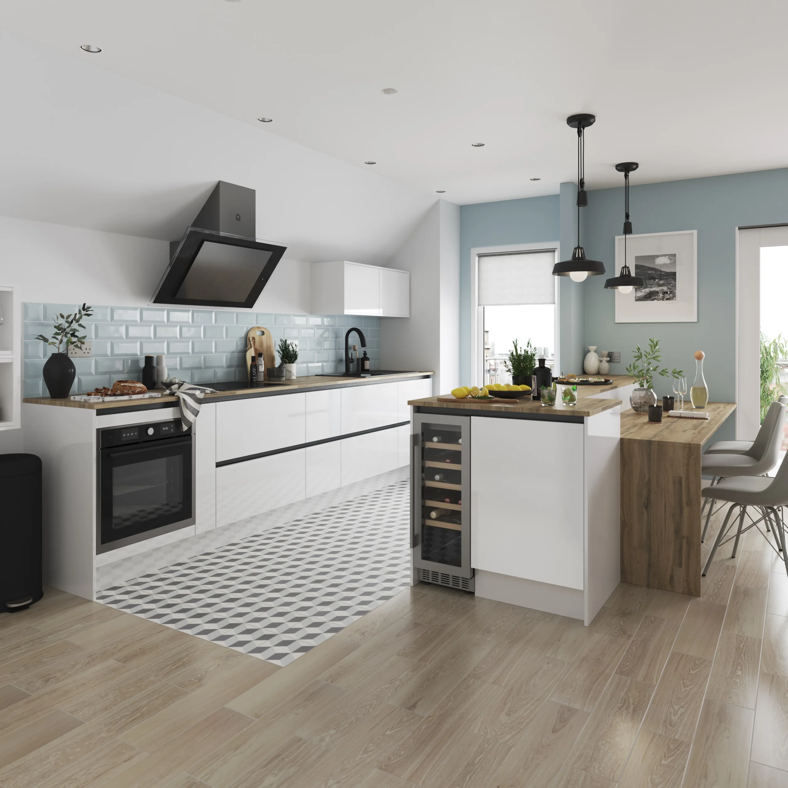 GoodHome Stevia Gloss White Slab Drawerline Cabinet Door, (W)300mm (H)715mm (T)18mm 10 GoodHome Stevia Gloss White Slab Drawerline Cabinet Door, (W)300mm (H)715mm (T)18mm - Image 8