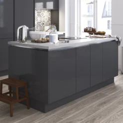 GoodHome Stevia Innovo Handleless Gloss Anthracite Slab Standard Corner Post, (W)48mm (H)715mm -Prime Kitchen goodhome stevia innovo handleless gloss anthracite slab standard corner post w 48mm h 715mm5059340242958 01i