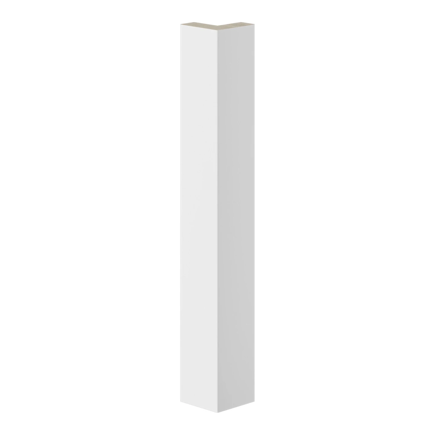 GoodHome Stevia Innovo Handleless Gloss White Slab Standard Corner Post, (W)48mm (H)340mm 3 GoodHome Stevia Innovo Handleless Gloss White Slab Standard Corner Post, (W)48mm (H)340mm