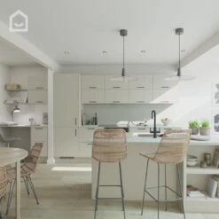 GoodHome Stevia Innovo Handleless Matt Sandstone Slab Drawerline Drawer Front, Bridging Door & Bi Fold Door, (W)1000mm (H)356mm (T)18mm -Prime Kitchen goodhome stevia innovo handleless matt sandstone slab drawerline drawer front bridging door bi fold door w 1000mm h 356mm t 18mm5059340442747 KFG