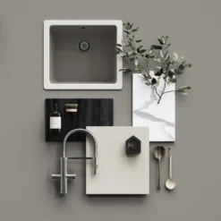 GoodHome Stevia Innovo Handleless Matt Sandstone Slab Drawerline Drawer Front, Bridging Door & Bi Fold Door, (W)500mm (H)356mm (T)18mm -Prime Kitchen goodhome stevia innovo handleless matt sandstone slab drawerline drawer front bridging door bi fold door w 500mm h 356mm t 18mm5059340442747 07i