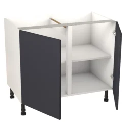 GoodHome Stevia Matt Blue Slab Base Kitchen Cabinet (W)1000mm (H)720mm -Prime Kitchen goodhome stevia matt blue slab base kitchen cabinet w 1000mm h 720mm5059340702636 21c bq