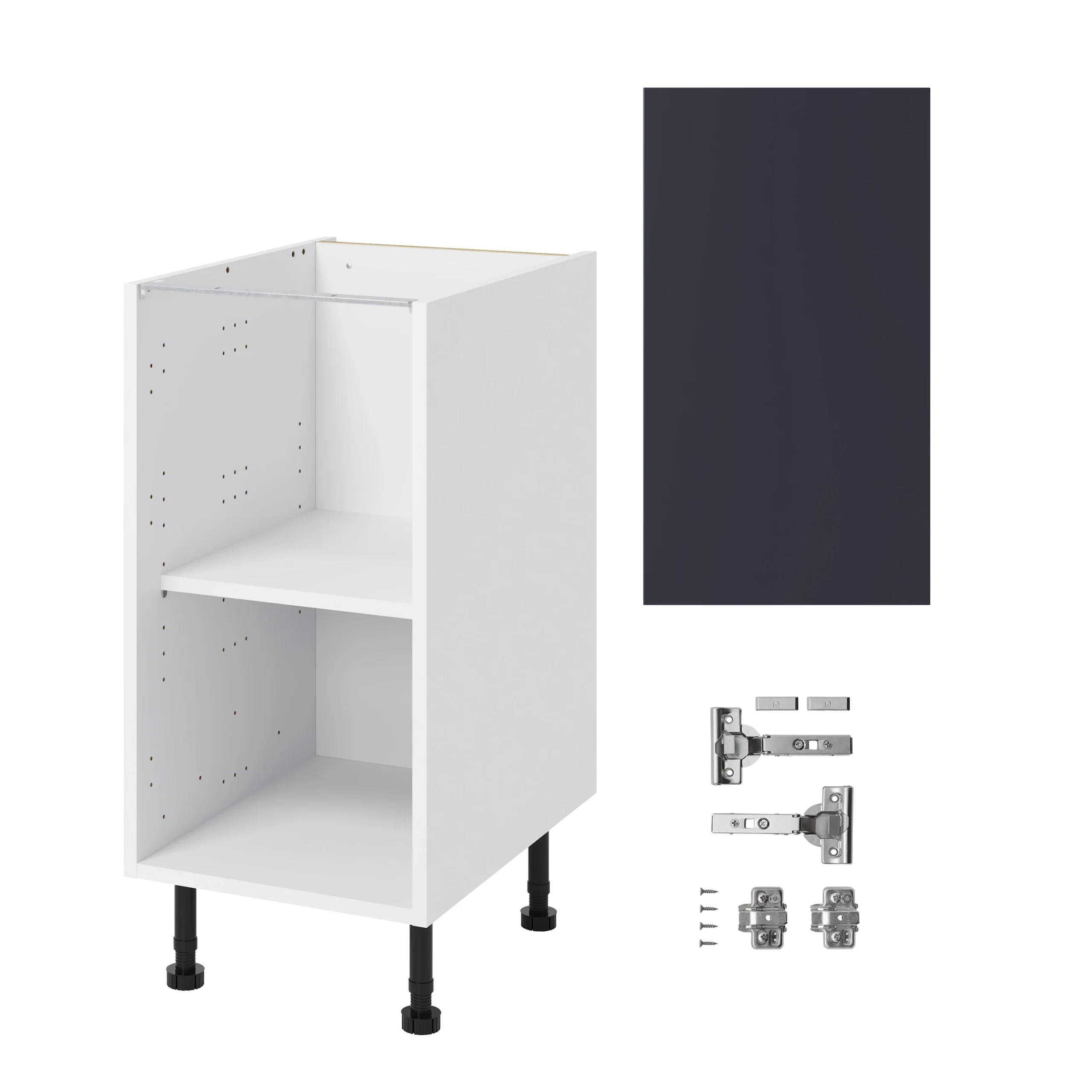 GoodHome Stevia Matt Blue Slab Base Kitchen Cabinet (W)400mm (H)720mm 5 GoodHome Stevia Matt Blue Slab Base Kitchen Cabinet (W)400mm (H)720mm - Image 3