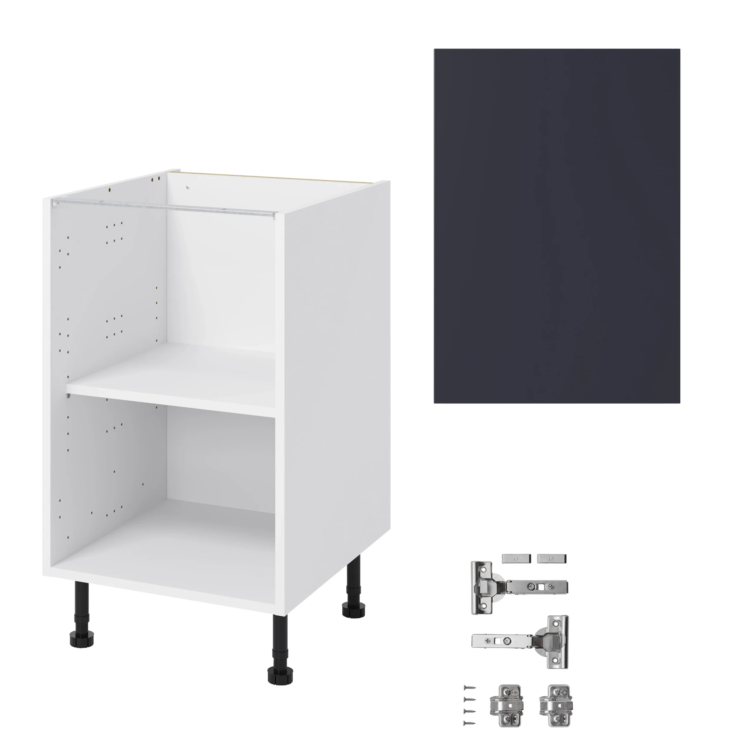 GoodHome Stevia Matt Blue Slab Base Kitchen Cabinet (W)500mm (H)720mm 5 GoodHome Stevia Matt Blue Slab Base Kitchen Cabinet (W)500mm (H)720mm - Image 3