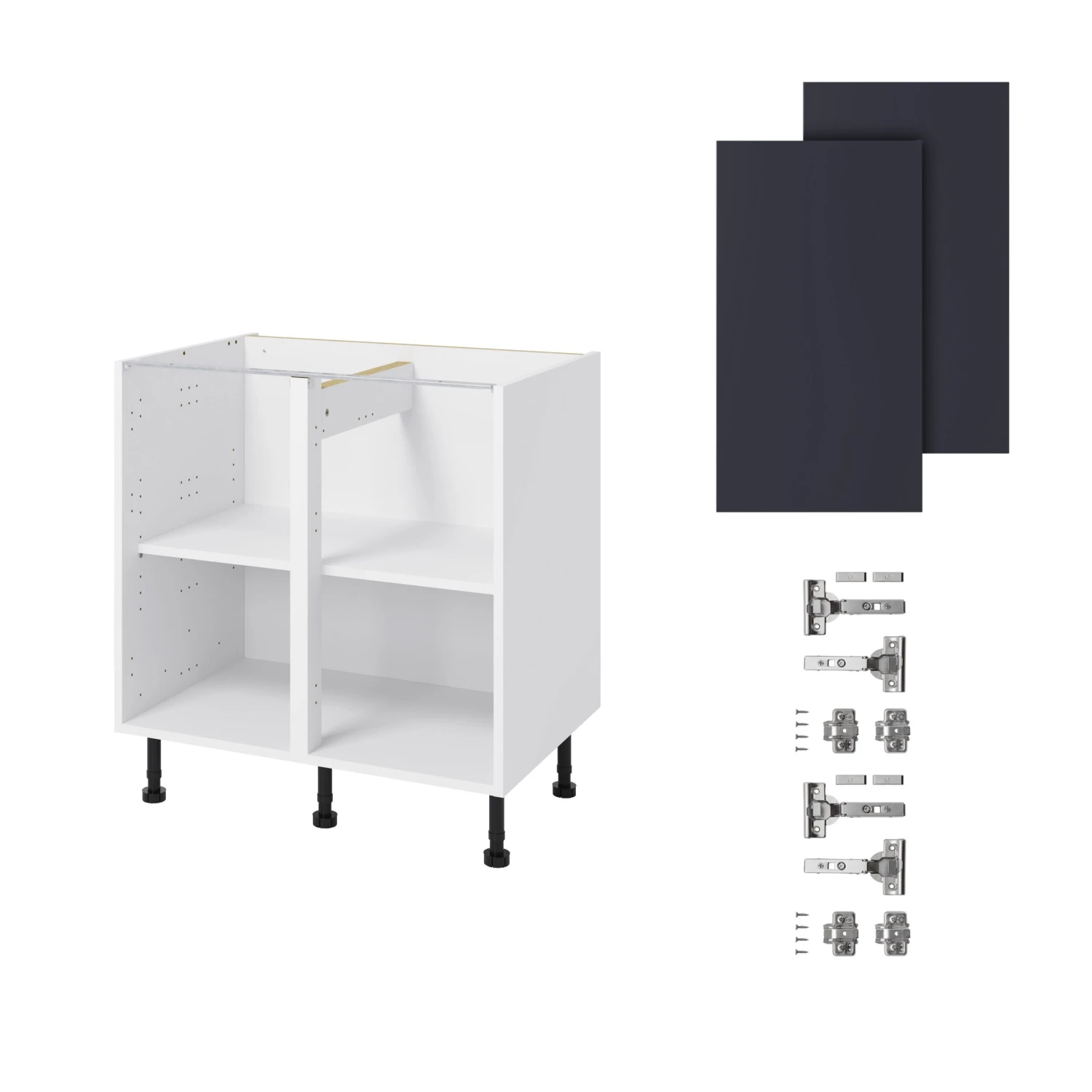 GoodHome Stevia Matt Blue Slab Base Kitchen Cabinet (W)800mm (H)720mm 5 GoodHome Stevia Matt Blue Slab Base Kitchen Cabinet (W)800mm (H)720mm - Image 3