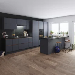 GoodHome Stevia Matt Blue Slab Tall Larder Cabinet Door (W)500mm (H)1467mm (T)18mm -Prime Kitchen goodhome stevia matt blue slab tall larder cabinet door w 500mm h 1467mm t 18mm5059340242583 21i