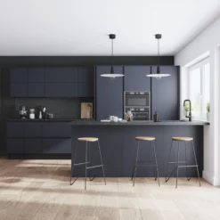 GoodHome Stevia Matt Blue Slab Wall Kitchen Cabinet (W)300mm (H)720mm -Prime Kitchen goodhome stevia matt blue slab wall kitchen cabinet w 300mm h 720mm5059340702698 21i bq