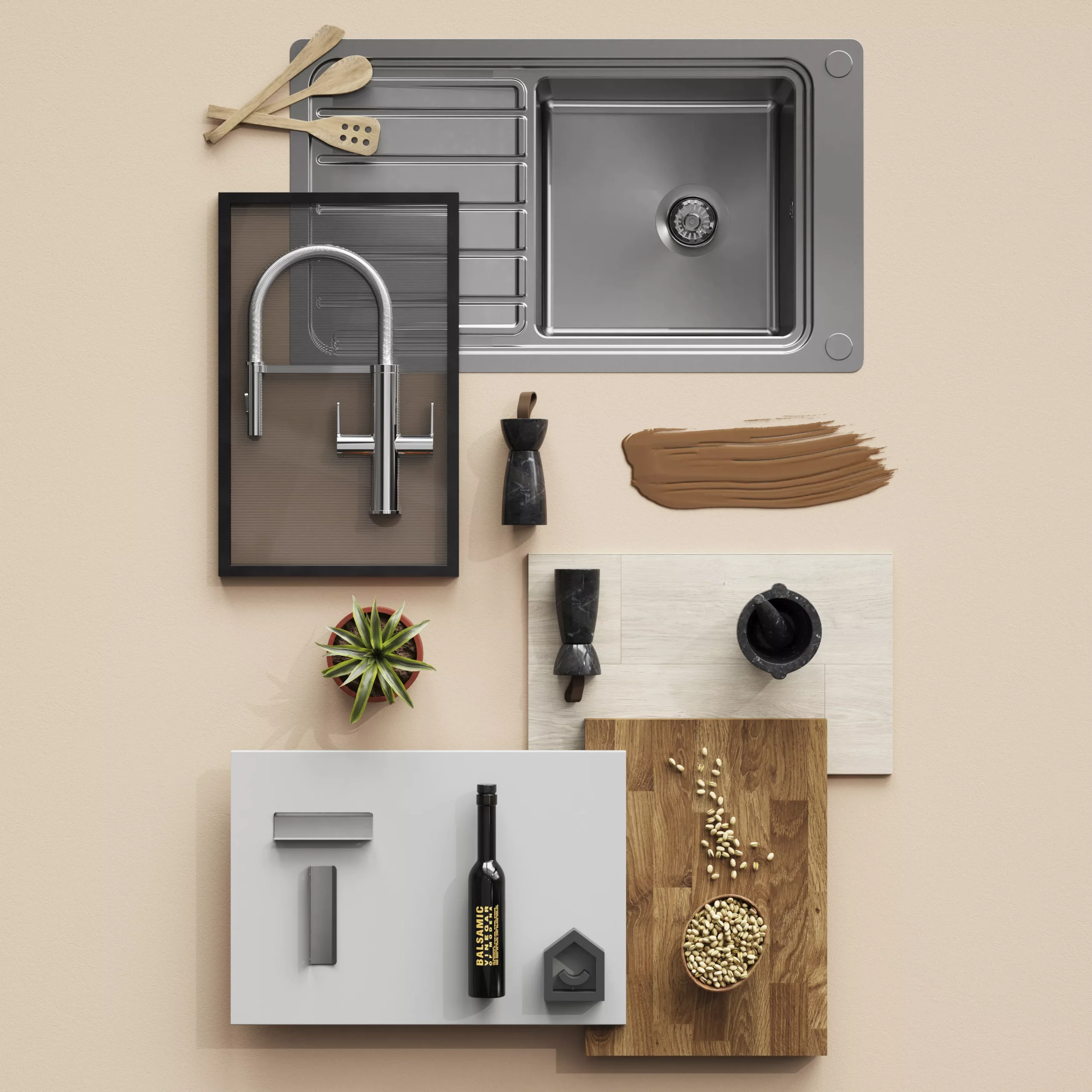 GoodHome Stevia Matt Pewter Grey Slab Drawerline Door & Drawer Front, (W)400mm (H)715mm (T)18mm 14 GoodHome Stevia Matt Pewter Grey Slab Drawerline Door & Drawer Front, (W)400mm (H)715mm (T)18mm - Image 12