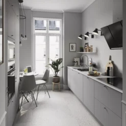 GoodHome Stevia Matt Pewter Grey Slab Standard End Panel (H)720mm (W)570mm -Prime Kitchen goodhome stevia matt pewter grey slab standard end panel h 720mm w 570mm5059340088853 22i